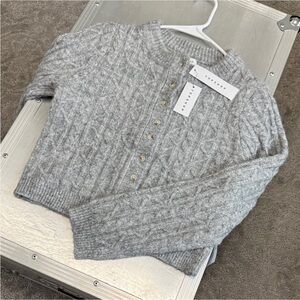 Topshop Light Gray Knit Cardigan